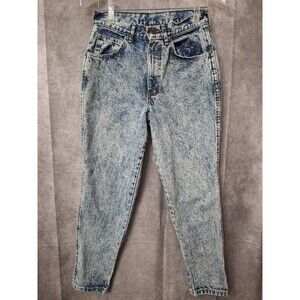 Vtg CHIC High Rise Acid Washed Mom Jeans Sz 10 Petite Baggy Tapered Made‎ in USA